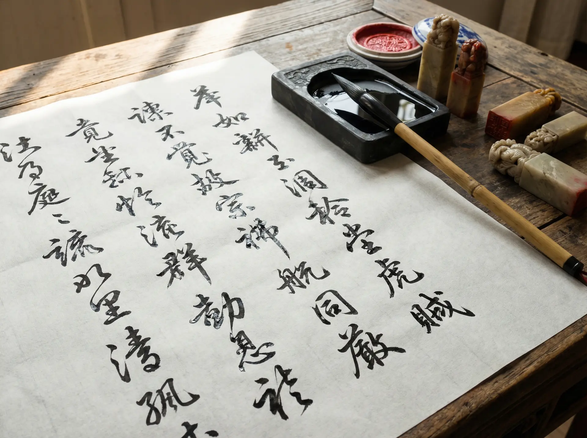 博天堂 书法艺术 - 宣纸上的行书与印章